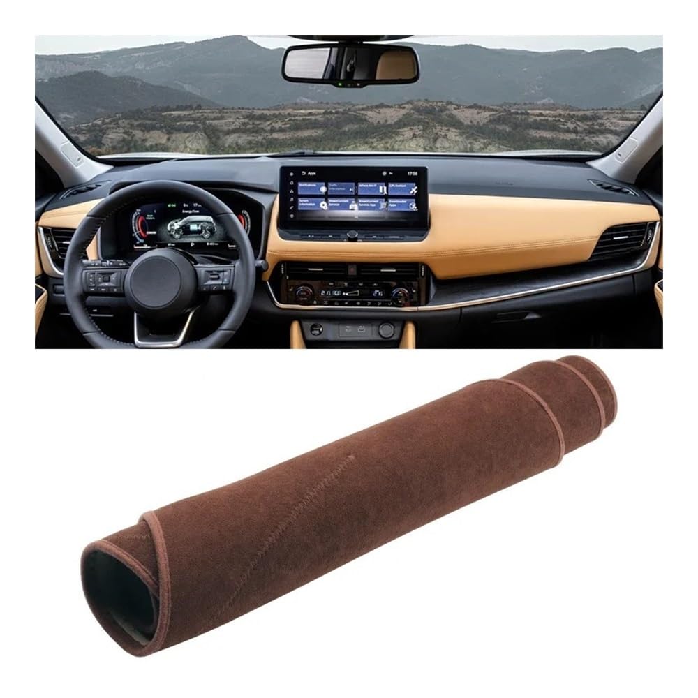 Auto Armaturenbrett Abdeckung Für N&issan Für X-Trail T33 2021 2022 2023 2024 Auto Armaturenbrettabdeckung Armaturenbrettmatte Sonnenschutz Instrument Schreibtischunterlage(B Brown LHD) von Fuicotto