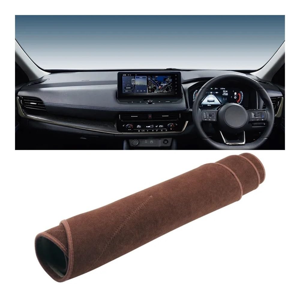 Auto Armaturenbrett Abdeckung Für N&issan Für X-Trail T33 2021 2022 2023 2024 Auto Armaturenbrettabdeckung Armaturenbrettmatte Sonnenschutz Instrument Schreibtischunterlage(B Brown RHD) von Fuicotto