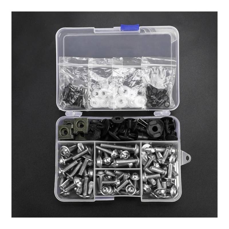 Fuicotto Karosserieschrauben Universal Für Suzu&ki Für Bandit 250/400 Für GSXR GSX-R 600 750 1000 Für K1 K2 K3 K4 K5 K6 K7 K8 K9 K11 Verkleidung Bolt Kit Verschluss Clips Schraube(Silver) von Fuicotto