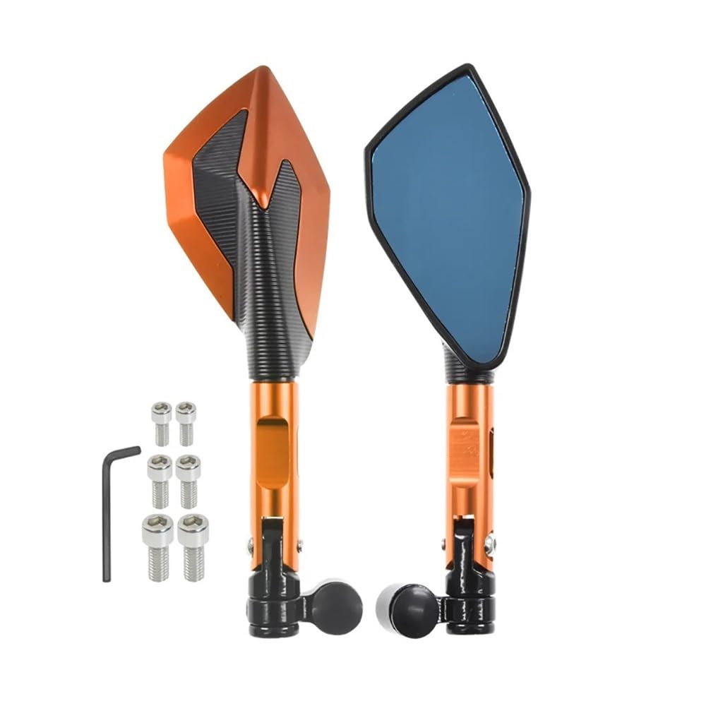 Fuicotto Motorrad Rückspiegel Für CF-M-OTO Für 700 CLX Für 700CLX Für CLX 700 Motorrad 8MM 10MM Spiegel Rearview Außenspiegel CNC Rückansicht Spiegel(Orange) von Fuicotto