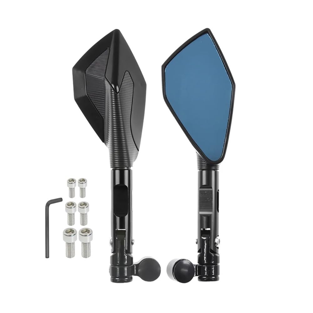 Fuicotto Motorrad Rückspiegel Motorrad CNC 8MM 10MM Spiegel Rearview Außenspiegel Für Y&amaha Für MT09 MT-09 Für Tracer FJ 09 Für XSR900 2014-2018 2019 2020 2021(Black) von Fuicotto