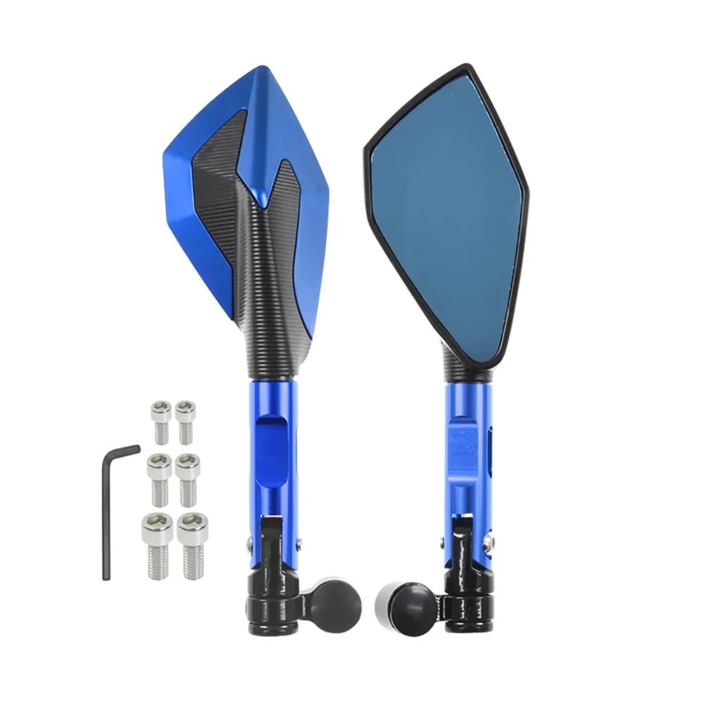 Fuicotto Motorrad Rückspiegel Motorrad Rückspiegel Außenspiegel Für Y&amaha Für XMAX300 Für NMAX125 Für Aerox155(Blue) von Fuicotto