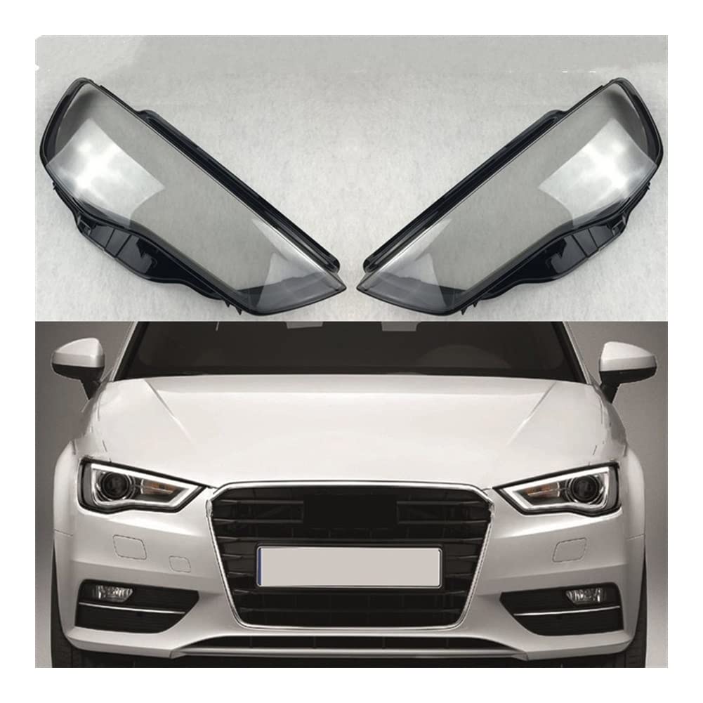 Fuicotto Scheinwerferglas Auto Frontscheinwerfer Abdeckung Auto Scheinwerfer Lampenabdeckung Scheinwerfer Licht Abdeckungen Glas Objektiv Shell Caps Für A3 2013-2015 2014(2 STÜCKE Links und rechts) von Fuicotto