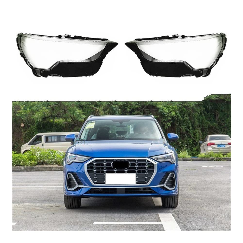 Fuicotto Scheinwerferglas Auto Frontscheinwerfer Abdeckung Auto Scheinwerfer Lampenschirm Lampenabdeckung Scheinwerfer Licht Abdeckungen Glaslinse Shell Für Q3 2019 2020(2 STÜCKE Links und rechts) von Fuicotto