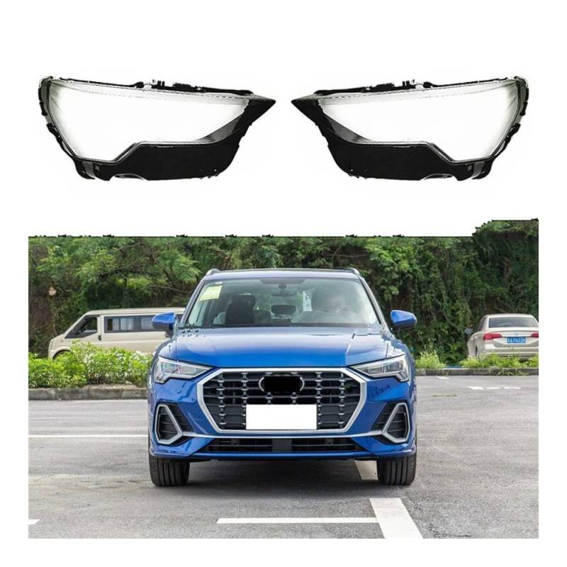 Fuicotto Scheinwerferglas Auto Frontscheinwerfer Abdeckung Auto Scheinwerfer Lampenschirm Lampenabdeckung Scheinwerfer Licht Abdeckungen Glaslinse Shell Für Q3 2019 2020(2 STÜCKE Links und rechts) von Fuicotto