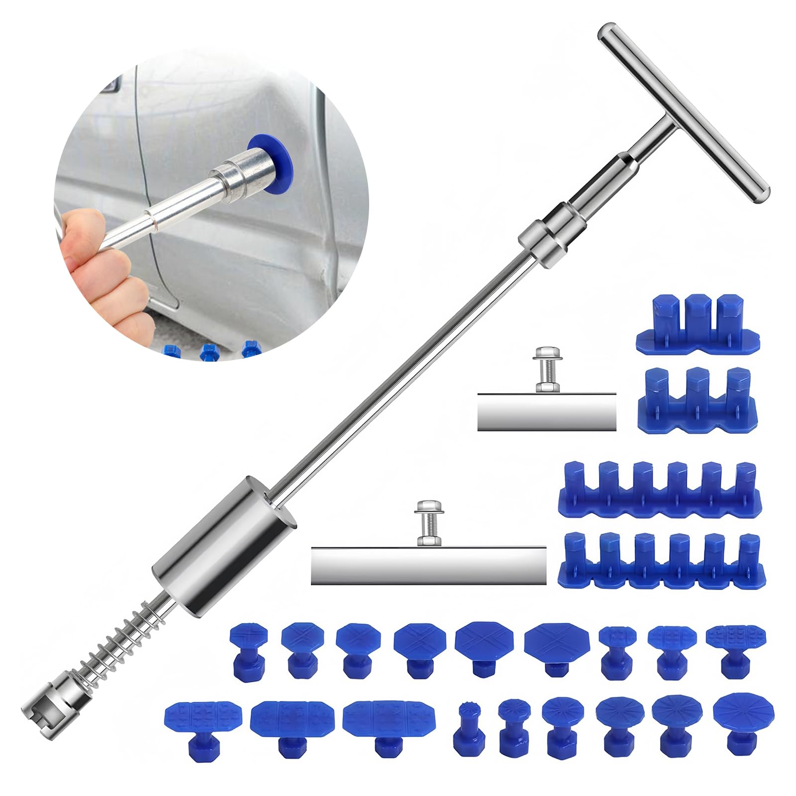 Fuikupe T Bar Puller Auto Paintless Dellen Reparaturset Auto Reparatur Ausbeulwerkzeug Lackfreies Dellen Reparaturset für Fahrzeug Metalloberflächen-Dellenentfernung Fuikupe T Bar Puller Auto Paintless Dellen Reparaturset Auto Reparatur Ausbeulwerkzeug Lackfreies Dellen Reparaturset für Fahrzeug Metalloberflächen-Dellenentfernung von Fuikupe
