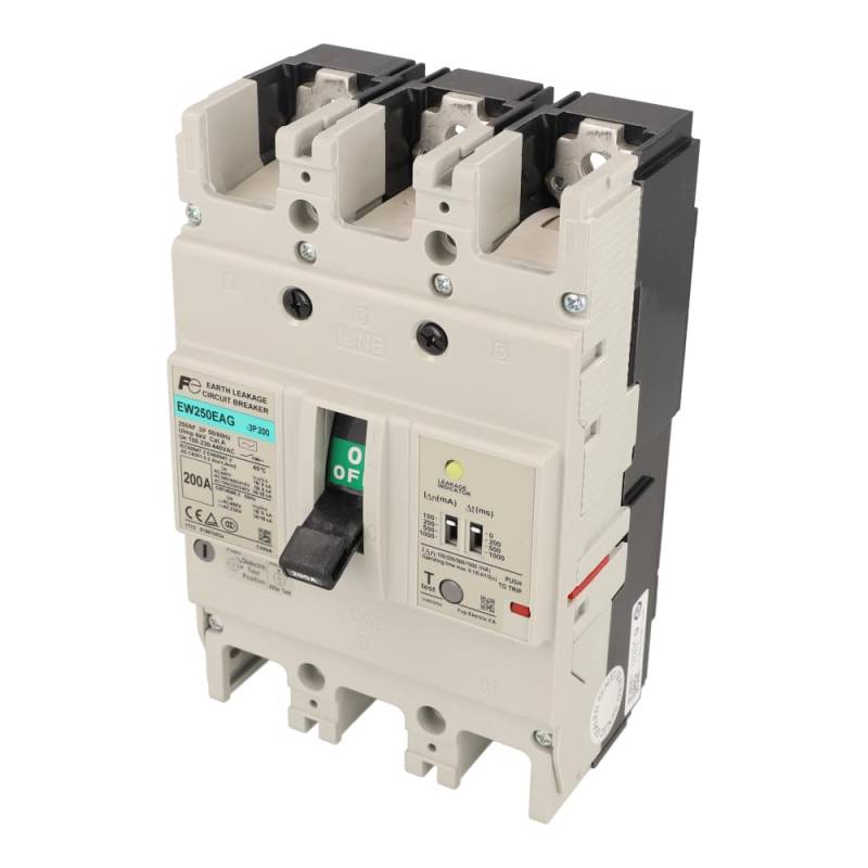 EW250EAG-3P200K | FUJI G-TWIN BREAKER EW SERIES ELCB 3 POLE 200 AMP (100/200/500/1000MA RATED SENSITVE CURRENT) von Fuji Electric