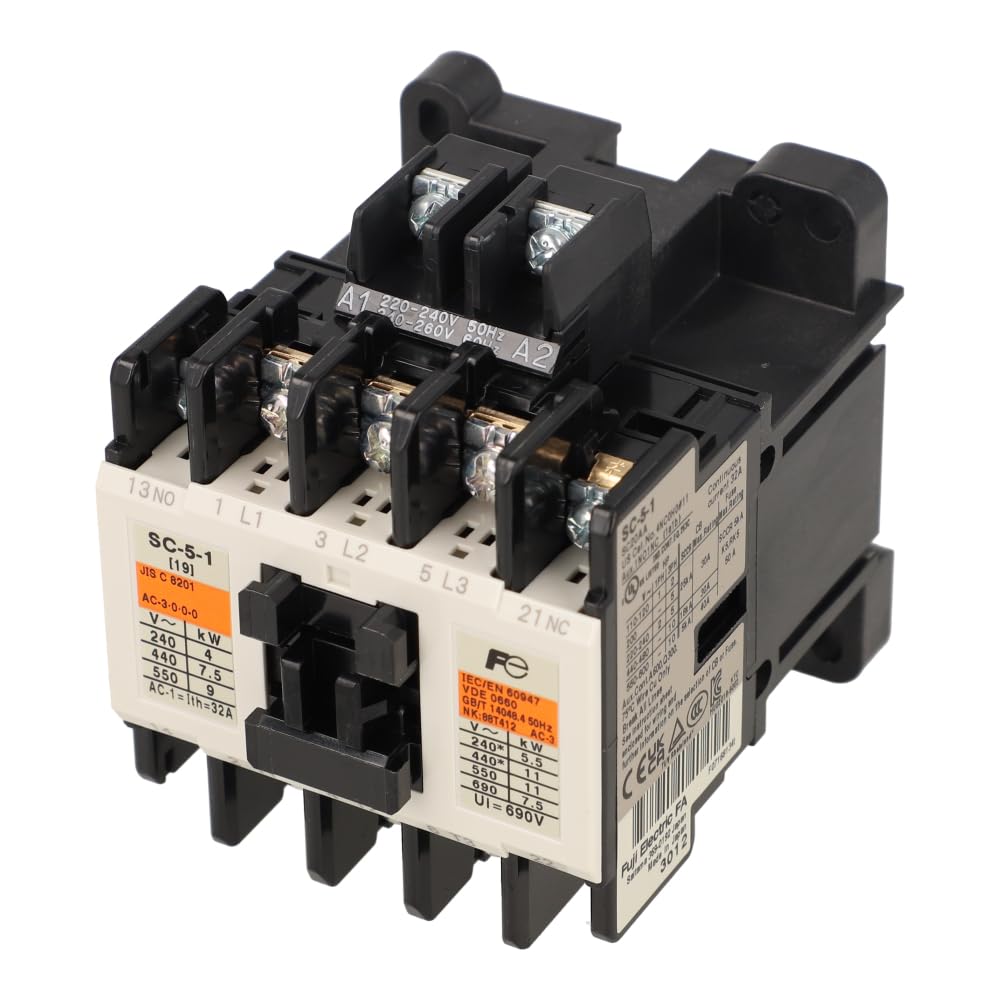 SC51-1A1B/240 | SC20AA-P11 | FUJI SC-5-1 1A1B AC220/240V CONTACTOR 1N/O+1 N/C AUX (11KW AC3 380/440V) von Fuji Electric