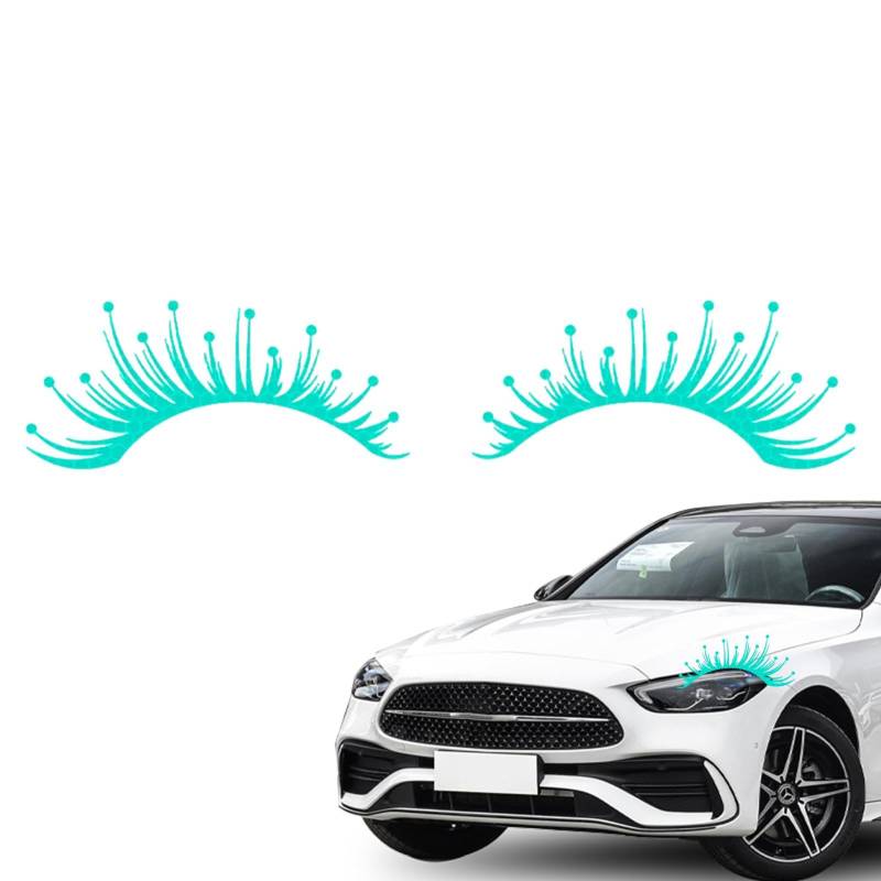 Fukamou Auto-Aufkleber Wimpern, Auto-Scheinwerfer-Augenbrauen-Aufkleber, Reflektierende Augenbrauen-Fälschungs-Wimpern-Aufkleber, Auto-Scheinwerfer-Augenbrauen-Dekoration | Auto- -Körperaufkleber Für von Fukamou