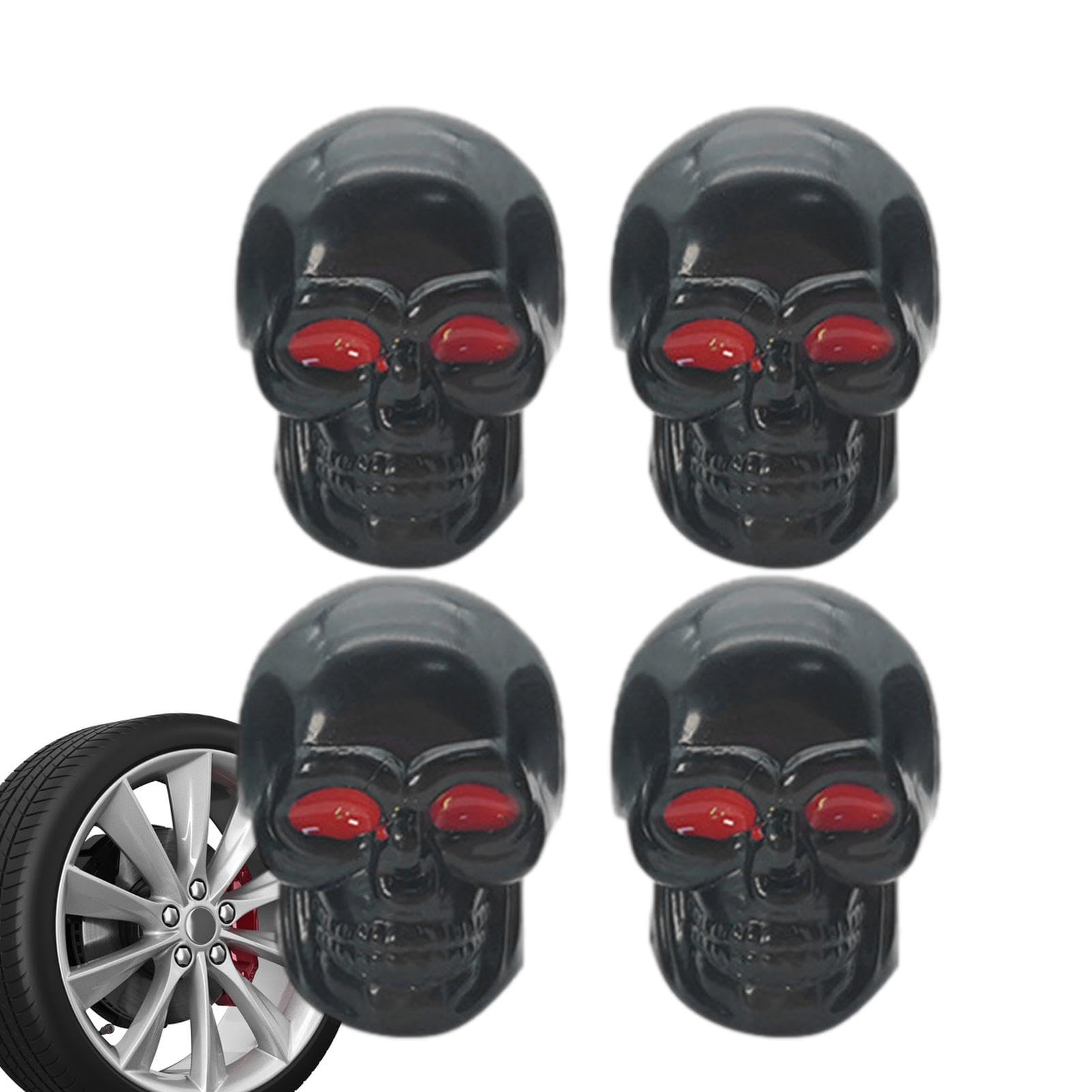 Fukamou Skelett-Reifenventilkappen, Totenkopf-Reifenventilkappen - 4 Stück Totenkopf-Ventilkappen Für Autoreifen - Rostfreie -Luftkappenabdeckung Mit Kupferkern, Coole Ventilschaftkappen Für Autos, Fukamou Skelett-Reifenventilkappen, Totenkopf-Reifenventilkappen - 4 Stück Totenkopf-Ventilkappen Für Autoreifen - Rostfreie -Luftkappenabdeckung Mit Kupferkern, Coole Ventilschaftkappen Für Autos, von Fukamou