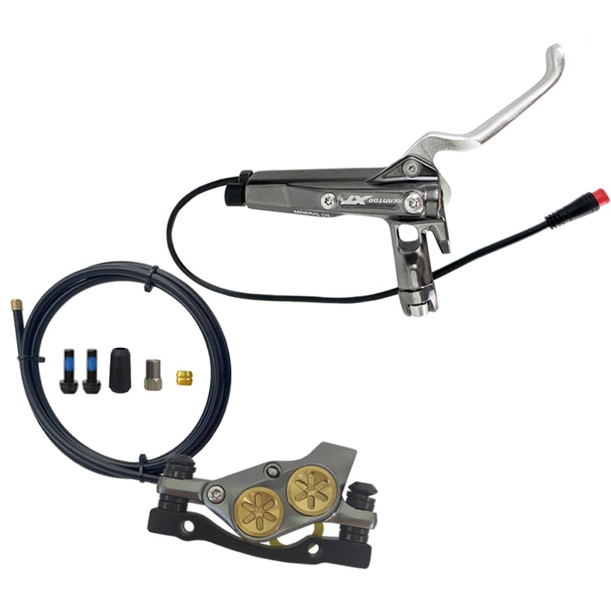 Fahrrad Hydraulische Scheibenbremse Rechts Vorne 950mm Für BMX MTB Aluminiumlegierung Bremse Mit Universal PM Caliper Adapter Für 160mm/180mm Rotoren Fahrrad Hydraulische Scheibenbremse Rechts Vorne 950mm Für BMX MTB Aluminiumlegierung Bremse Mit Universal PM Caliper Adapter Für 160mm/180mm Rotoren von FukkeR