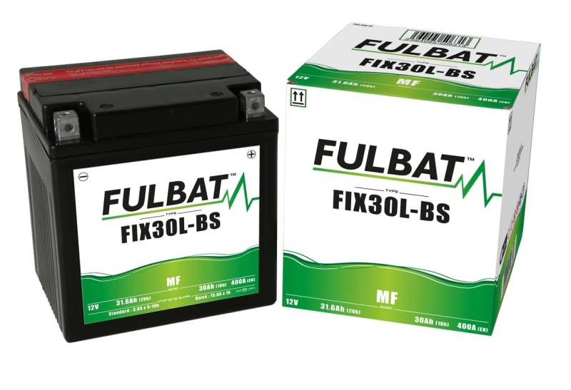 Batterie FULBAT AGM YIX30L-BS 12V 30Ah 385A Länge: 165 x Breite: 125 x Höhe: 175 (mm) von Fulbat