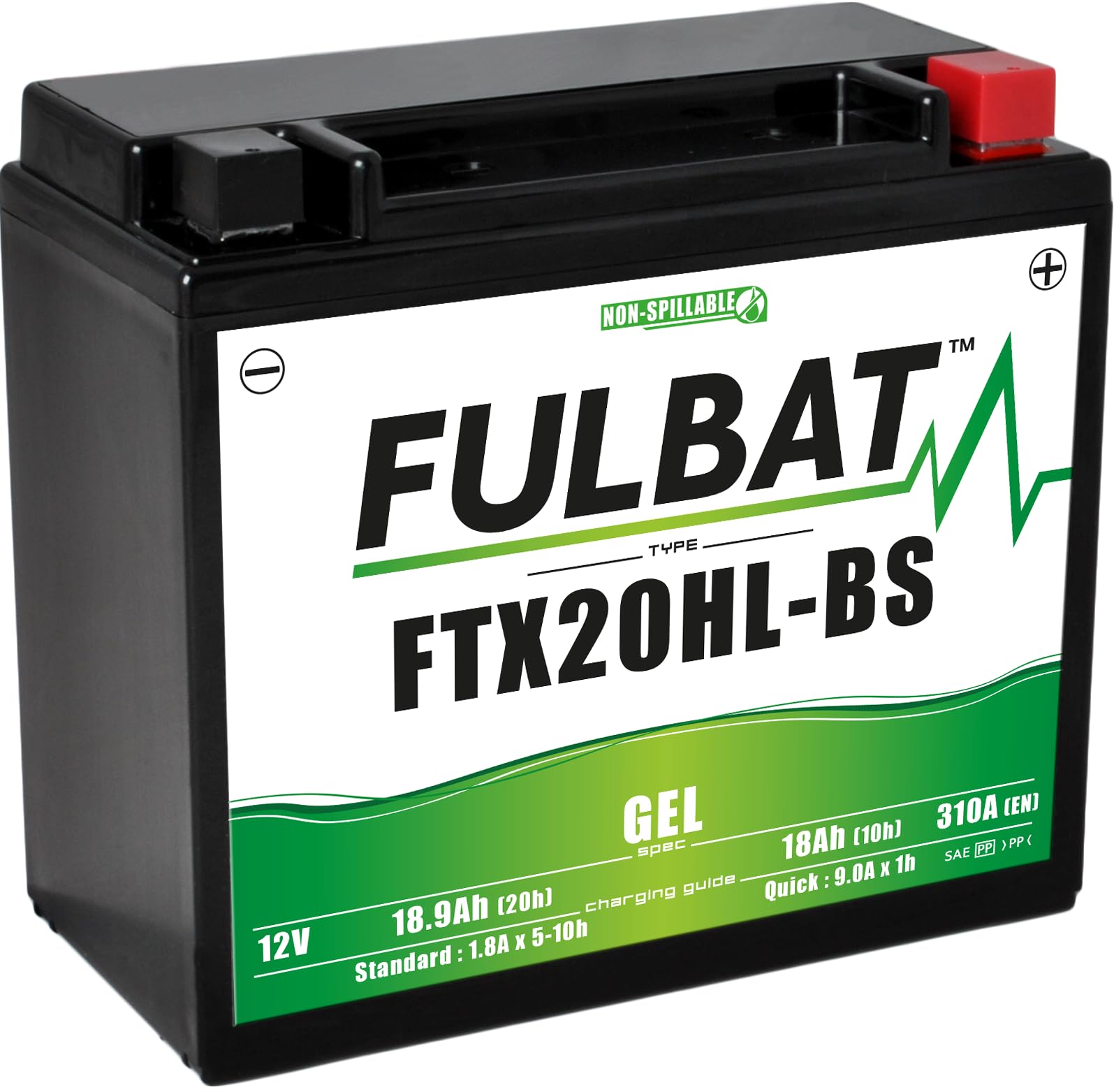 - FULBAT Gel FTX20HL-BS / YTX20HL-BS 12 V 18,9 Ah 310 A von Fulbat