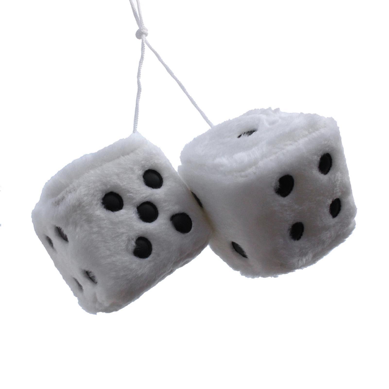 Würfelauto-Dekorationen,Paar Würfelauto-Dekorationen - Weiß mit schwarzen Punkten Fuzzy Dice Nostalgische Retro Quadratische weiche Würfel mit weißen Punkten Fuzzy Dice für Autospiegel Würfelauto-Dekorationen,Paar Würfelauto-Dekorationen - Weiß mit schwarzen Punkten Fuzzy Dice Nostalgische Retro Quadratische weiche Würfel mit weißen Punkten Fuzzy Dice für Autospiegel von Fulenyi
