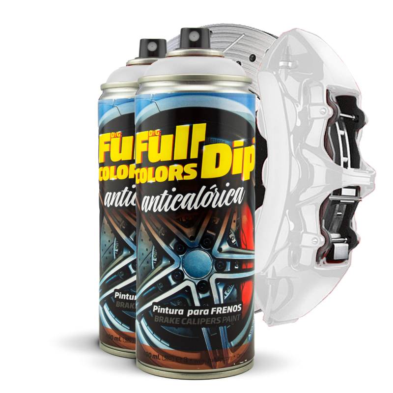 FullColors Kit x2 Lacksprays für Bremssättel, 400 ml, einfache Anwendung, professionelles Finish (Farben zur Auswahl), Weiß von FullColors