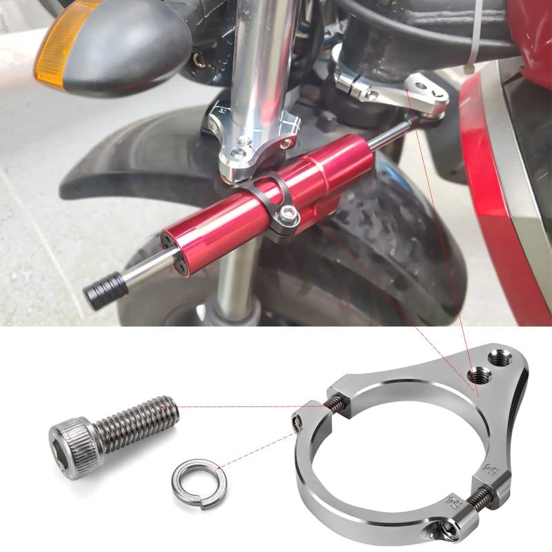 Clip-on Lenkungsdämpfer Schelle 30mm Universal Stoßdämpfer Linearer Rohr klemme 30mm Vordergabel 30mm Rohrschelle Motorrad Zubehör Halterung Kragen von Fullibars