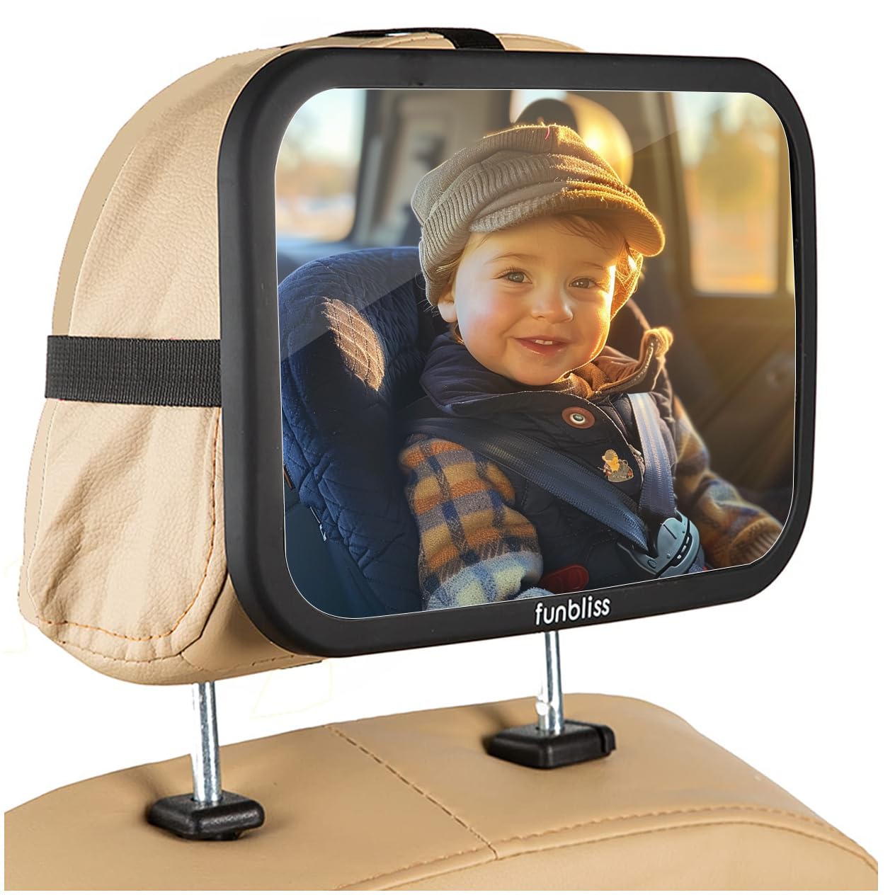 Baby Car Mirror Most Stable Backseat Mirror with Premium Matte Finish Super Clear PMMA Material Mirror Safe, Secure and Shatterproof,Black Baby Car Mirror Most Stable Backseat Mirror with Premium Matte Finish Super Clear PMMA Material Mirror Safe, Secure and Shatterproof,Black von Funbliss