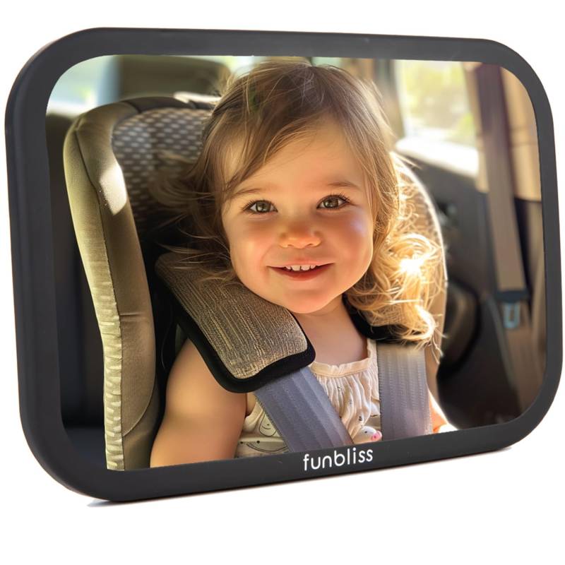 Funbliss Baby Spiegel Auto,Konvexer Rücksitzspiegel für Klares Reflexionsbild, 360 Grad Flexible Drehung, Einfach Befestigen, Autospiegel Baby Rückbank von Funbliss