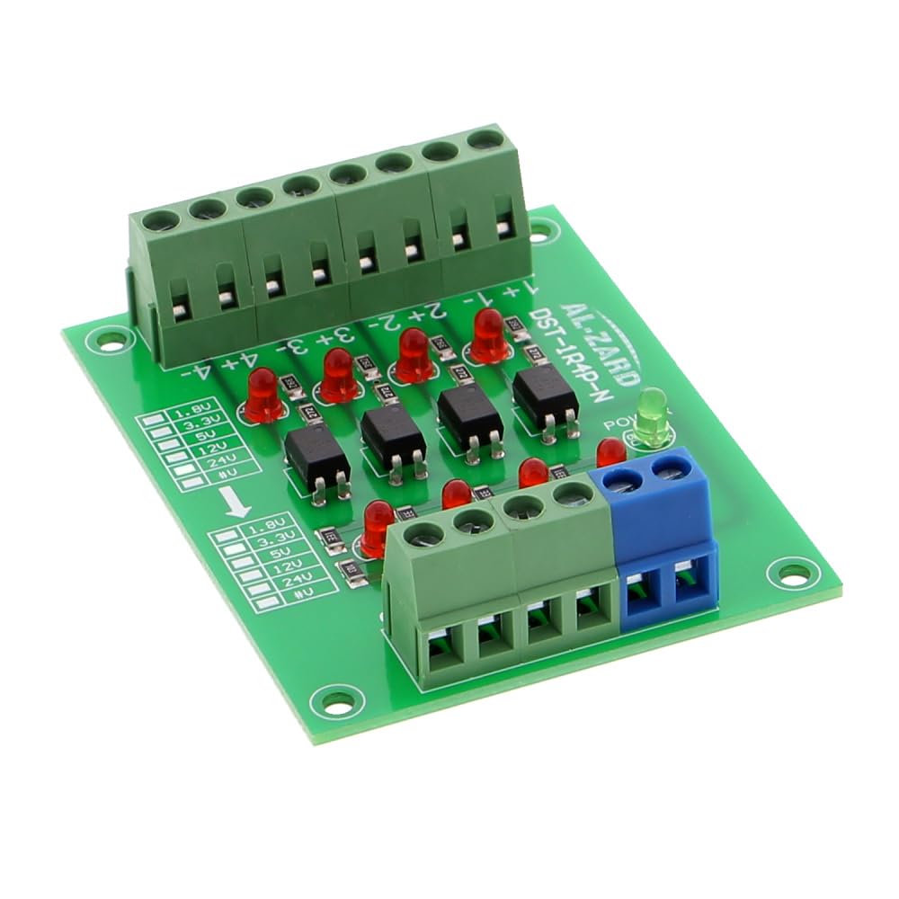 Funduino Optokoppler NPN 4-Kanal, DST-1R4P-N, Hochleistungs-Optokoppler-Modul für Isolation und Signalübertragung, Spannung 1.8V 3.3V 5V 12V 24V (3.3V zu 3.3V) von Funduino