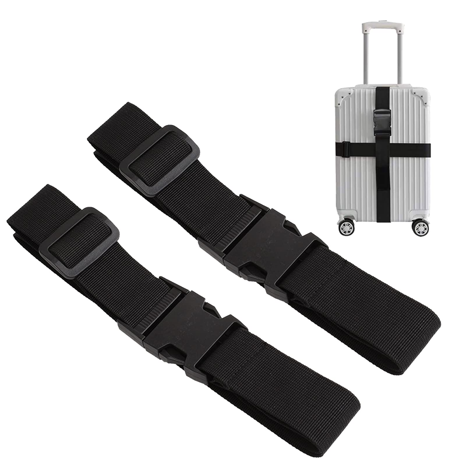 FuninCrea 2 Stück Koffergurt, 2.5 * 180cm Verstellbare Kofferband für Reisegepäck mit Schnellverschluss, Einstellbare Gepäckband Rutschfestes Reisezubehör Kofferbänder für Gepäck, Rucksack FuninCrea 2 Stück Koffergurt, 2.5 * 180cm Verstellbare Kofferband für Reisegepäck mit Schnellverschluss, Einstellbare Gepäckband Rutschfestes Reisezubehör Kofferbänder für Gepäck, Rucksack von FuninCrea