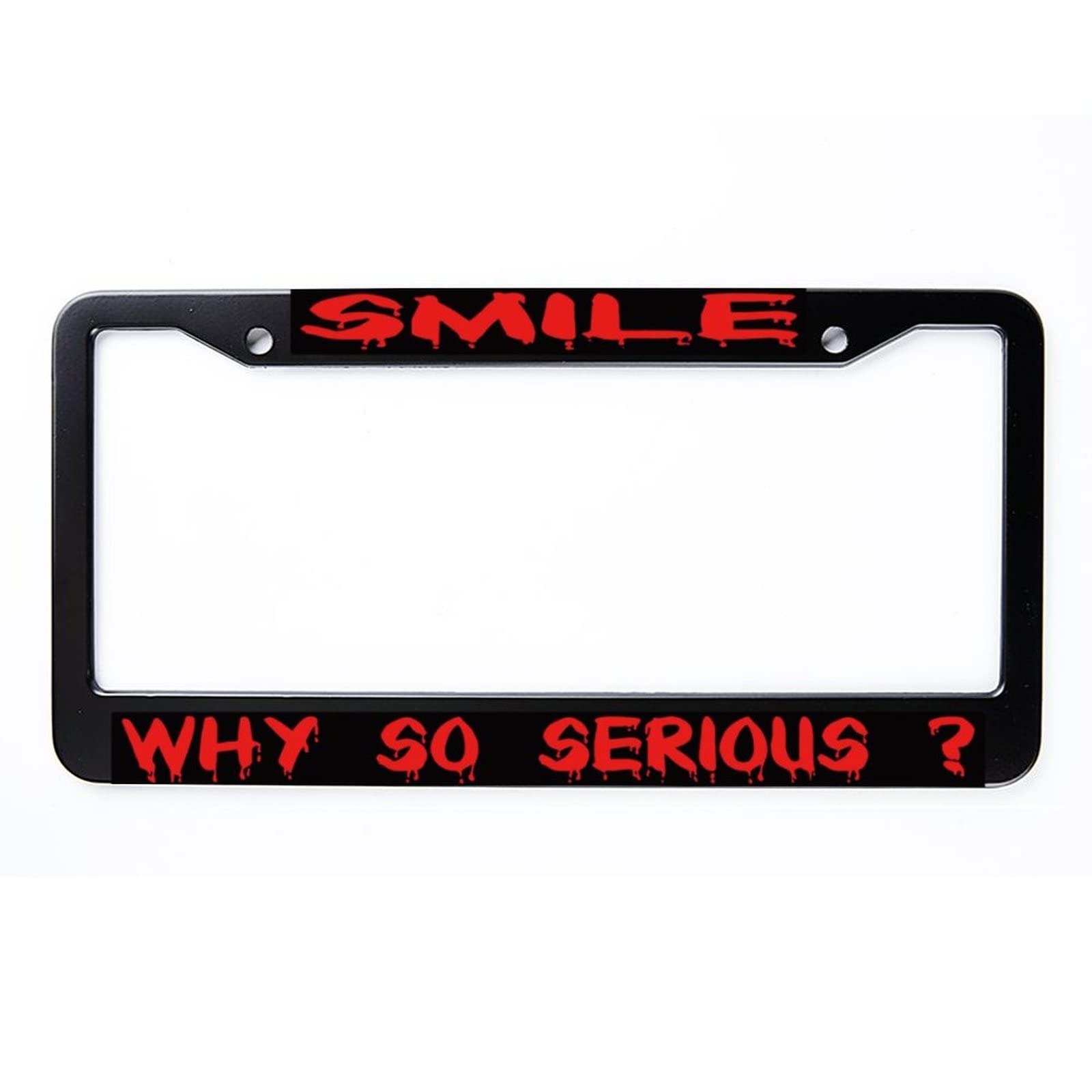 Auto-Auto-Tag-Abdeckung aus Aluminium, Smile Why So Serious Nummernschild-Rahmen mit 2 Löchern, Nummernschild-Halter Auto-Auto-Tag-Abdeckung aus Aluminium, Smile Why So Serious Nummernschild-Rahmen mit 2 Löchern, Nummernschild-Halter von Funlucy
