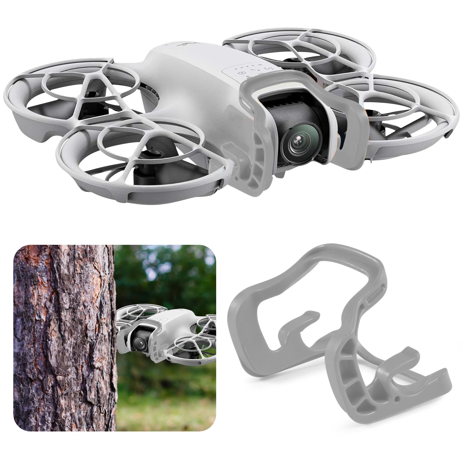 Gimbal Bumper Guard für DJI Neo Zubehör, Drone Gimbal Lens Anti-Collision Protection Guard Bar für DJI Neo Drohne Kamera Drohnen Zubehör (Grau) von Funmo