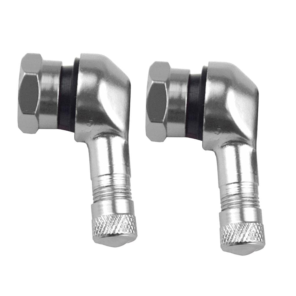 Funtasica 2 Stück 90 Grad CNC Motorrad Ventilreifen 10 Mm Felgenrad, Silber Funtasica 2 Stück 90 Grad CNC Motorrad Ventilreifen 10 Mm Felgenrad, Silber von Funtasica