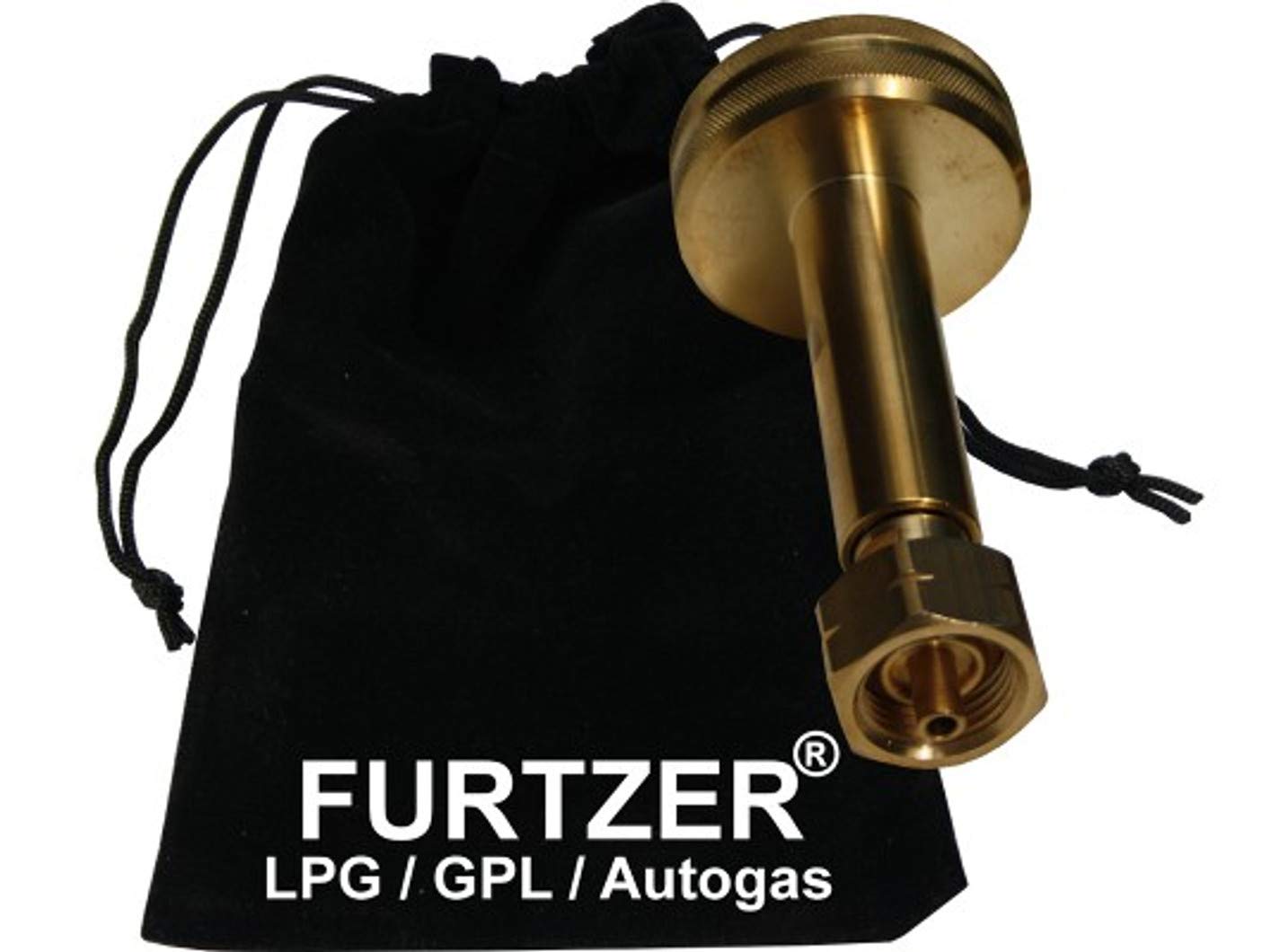 Furtzer LPG GPL Autogas Tankadapter Dish Gasflaschen Propangas lang Adapter mit Stoffbeutel by von Furtzer