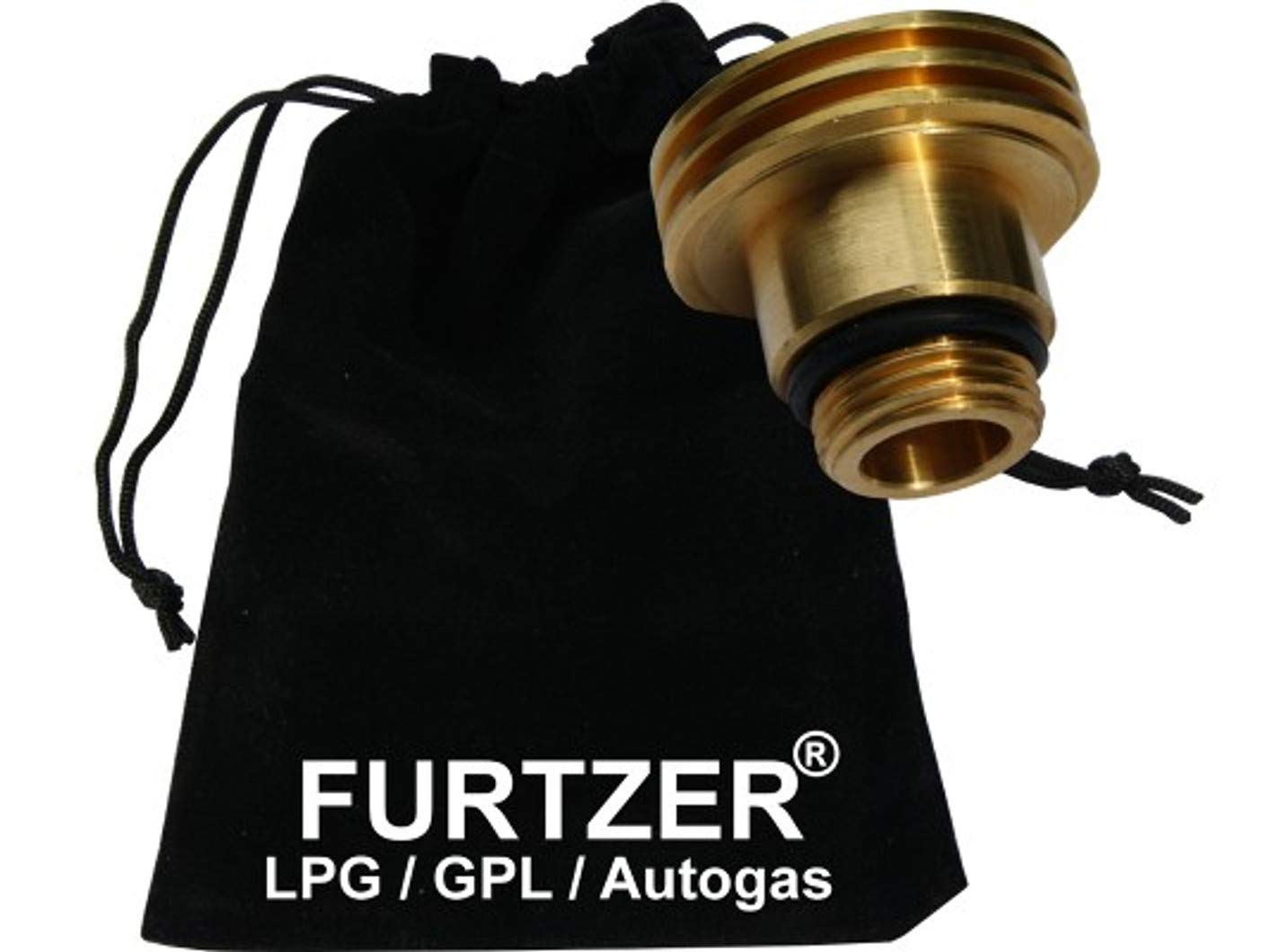 Furtzer LPG GPL Autogas Tankadapter M22 (1 3/4 X W21.8) ACME kurz Adapter mit Stoffbeutel von Furtzer