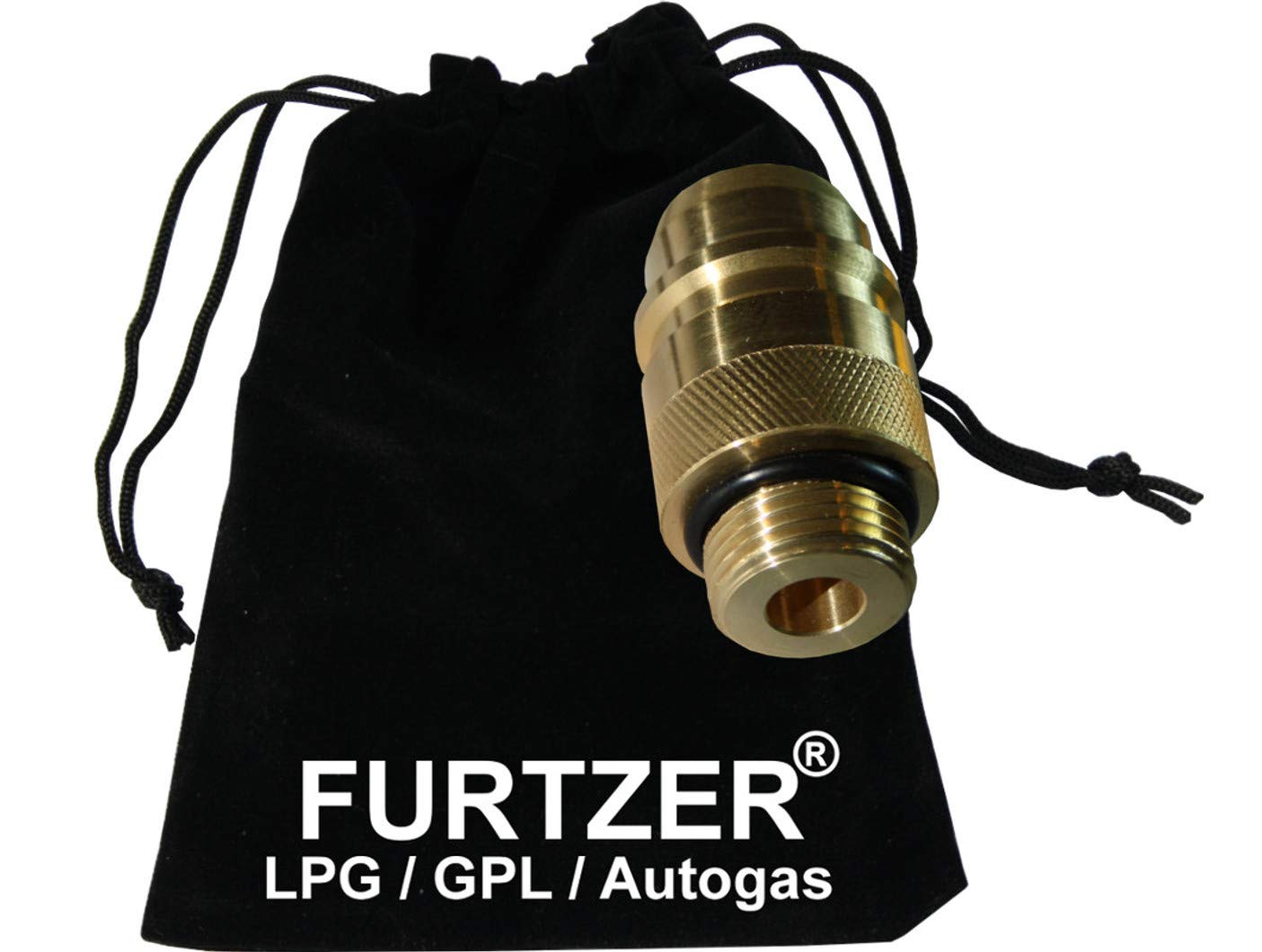 Furtzer LPG GPL Autogas Tankadapter M22 EURONOZZLE kurz Adapter mit Stoffbeutel by von Furtzer