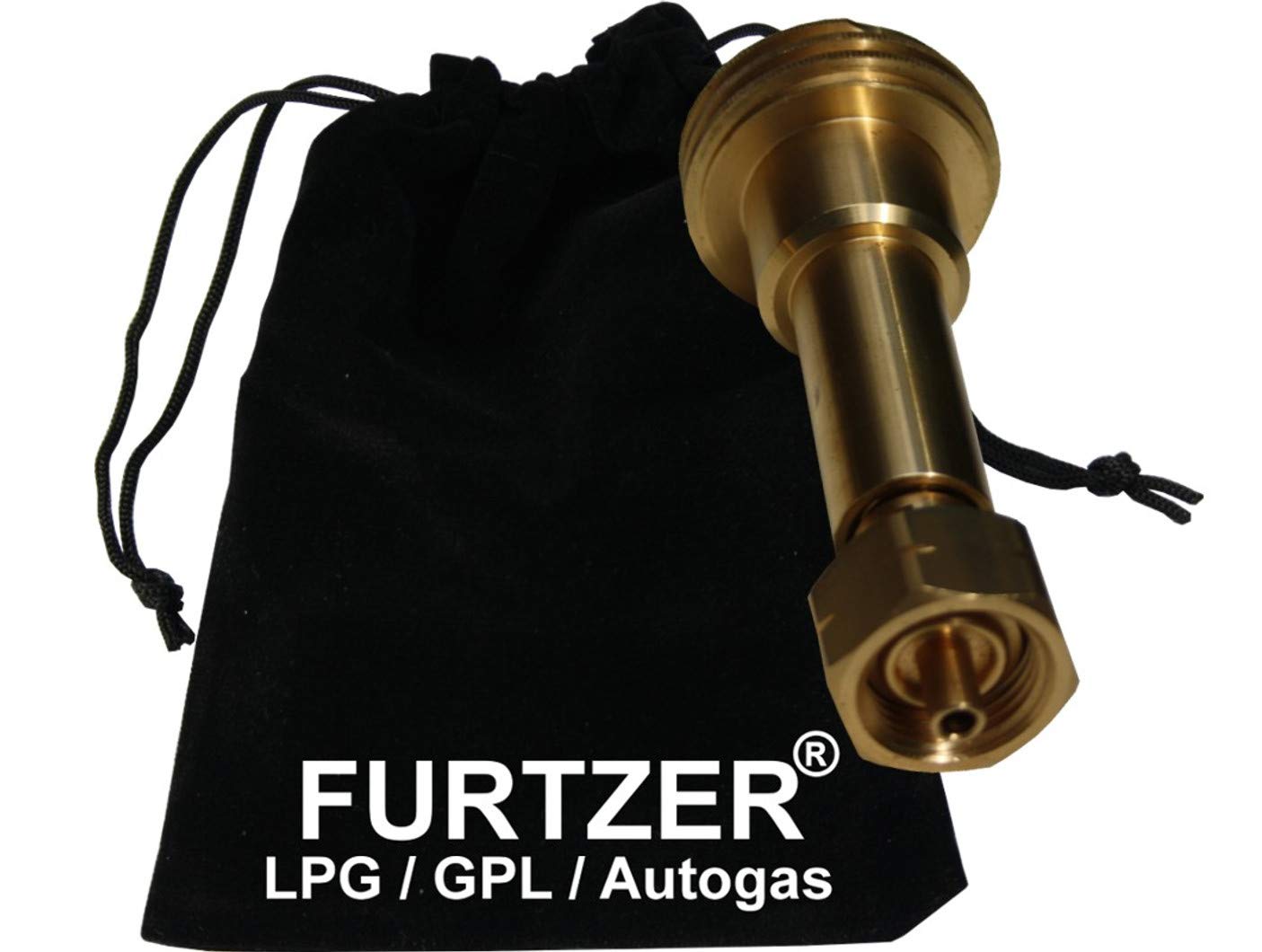 Furtzer LPG GPL Autogas Tankadapter Acme Gasflaschen Propangas lang Adapter mit Stoffbeutel by von Furtzer