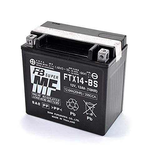 Motorradbatterie Furukawa FTX14-BS (YTX14-BS) Wartungsfrei - 12V 12Ah - Maße: 150 x 87 x 147 mm passend für Piaggio MP3 HYBRID 300 2010/2011 von Furukawa