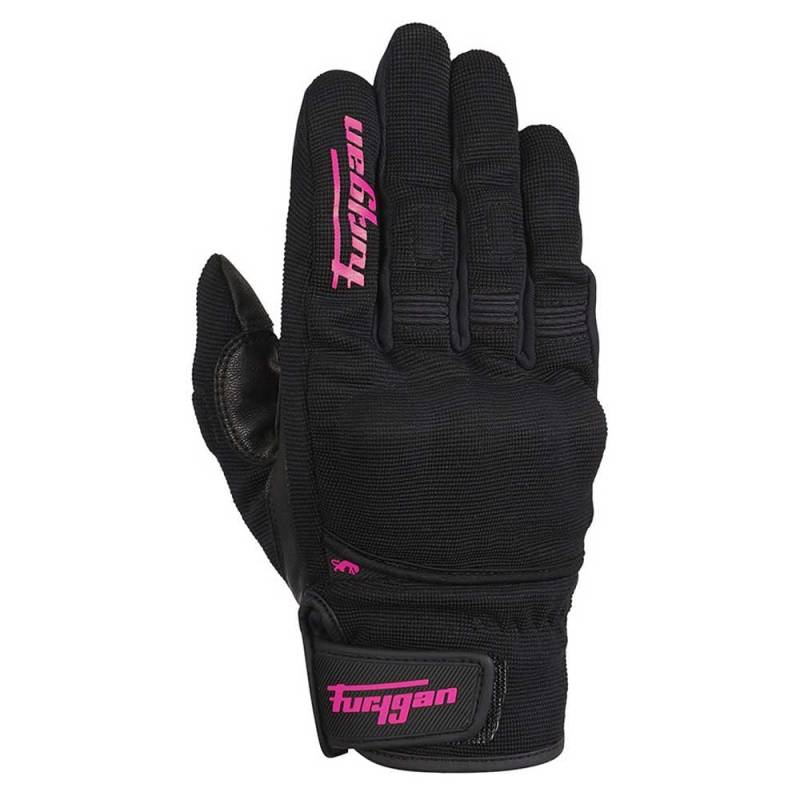 Furygan JET D3O Lady - Damen-Motorradhandschuhe- Handfläche aus 100 % Leder - Taktil - Komfort - Sommerhandschuhe - Atmungsaktiv & leicht - Mittelhandschutz D3O d30, Schwarz-Pink von Furygan
