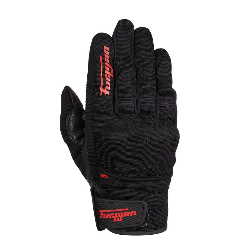 Furygan Jet D3O Lady - Damen-Motorradhandschuhe- Handfläche aus 100% Leder - Taktil - Komfort - Sommerhandschuhe - Atmungsaktiv & leicht - Mittelhandschutz D3O d30, Schwarz-rot von Furygan