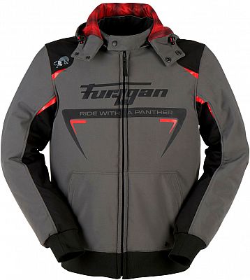 Furygan Sektor Roadster, Textiljacke wasserdicht - Grau/Schwarz/Rot - M von Furygan