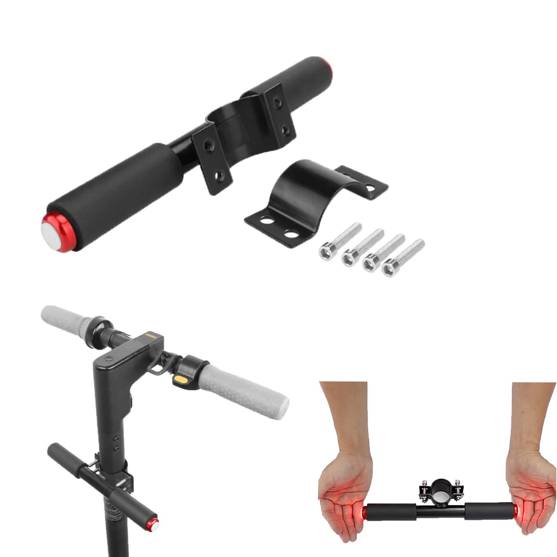 Fututech Griff für Elektroroller, Lenker für Kinder, mit Warnlicht, für Segway Ninebot Serie ES Max G30/G30E ll/G30 LE/ES1LD, Zubehör für Roller Fututech Griff für Elektroroller, Lenker für Kinder, mit Warnlicht, für Segway Ninebot Serie ES Max G30/G30E ll/G30 LE/ES1LD, Zubehör für Roller von Fututech