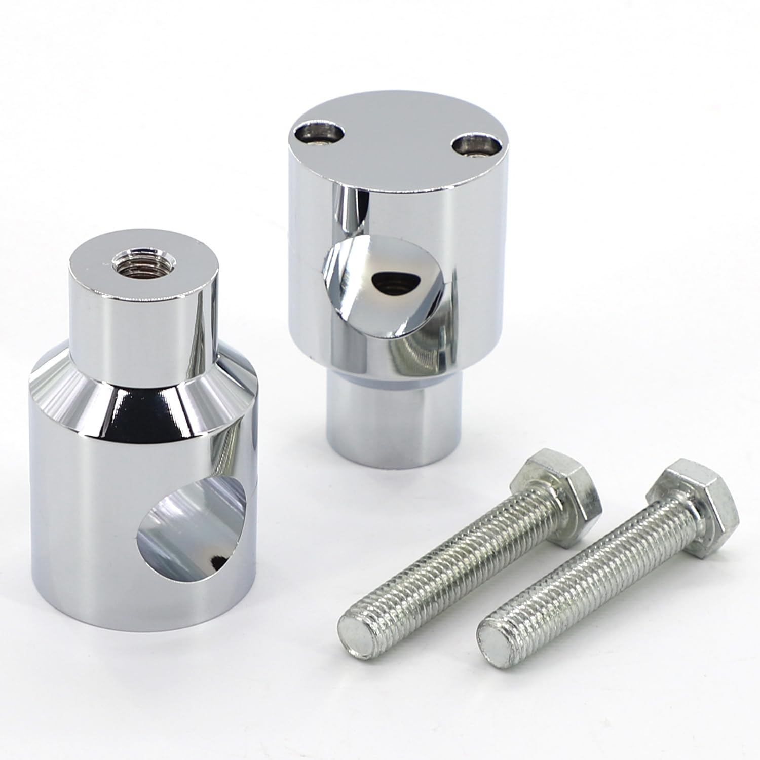 Fuworance Chrom 2,5 cm 25 mm Runde Billet Lenker Erhöhungen für Harley Custom Springer Bobber Chopper Motorrad Lenker Griff Riser Montage Klemme Fuworance Chrom 2,5 cm 25 mm Runde Billet Lenker Erhöhungen für Harley Custom Springer Bobber Chopper Motorrad Lenker Griff Riser Montage Klemme von Fuworance