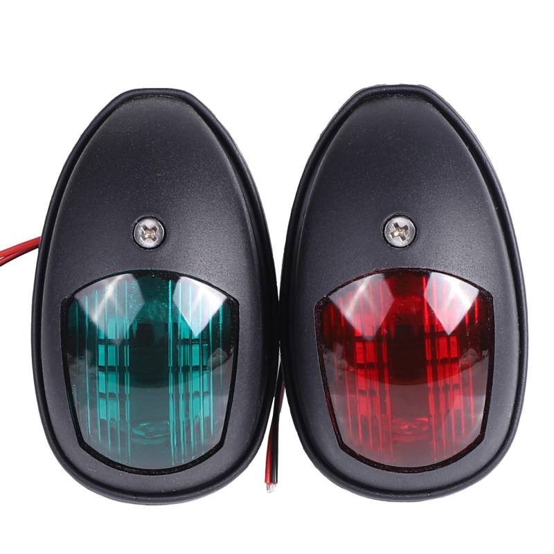 Fuworance LED Boot Navigationsleuchte 12V/24V Navigationssignallampe Rot Grün Marine Boot Yacht Anker Licht Wasserdicht Navigationssignal Warnblinker Lichter Schwarz von Fuworance