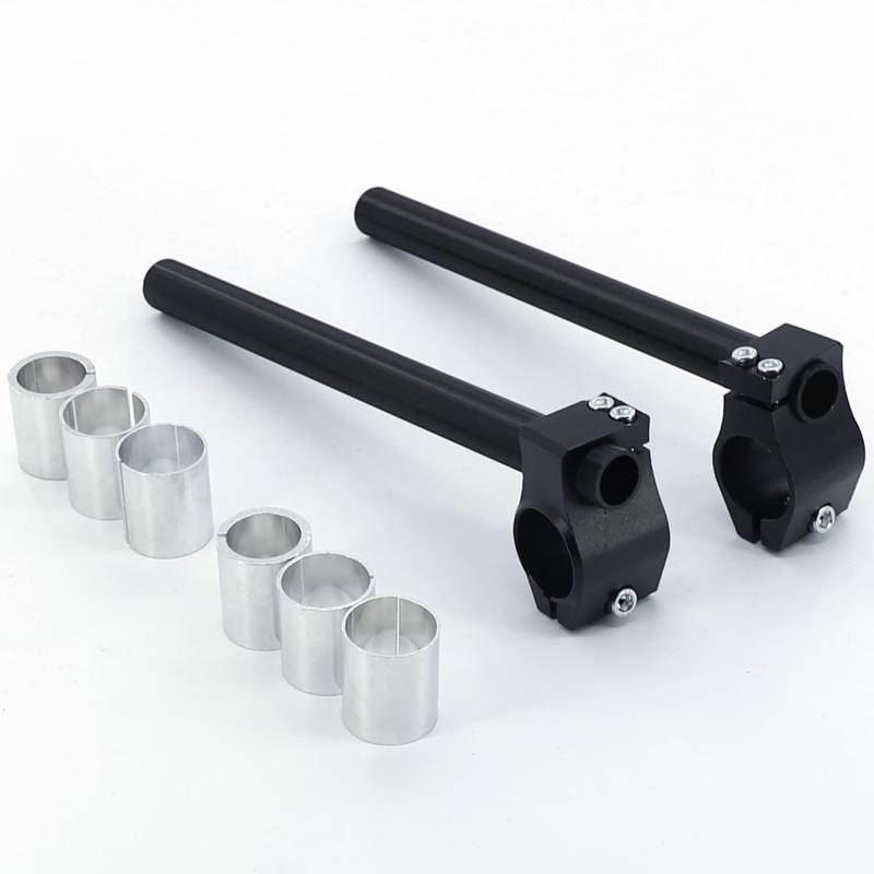 Fuworance Motorrad CNC Einstellbare Clip Auf Lenker Cafe Racer Gabel 26/30/31MM Schwarz Aluminium von Fuworance
