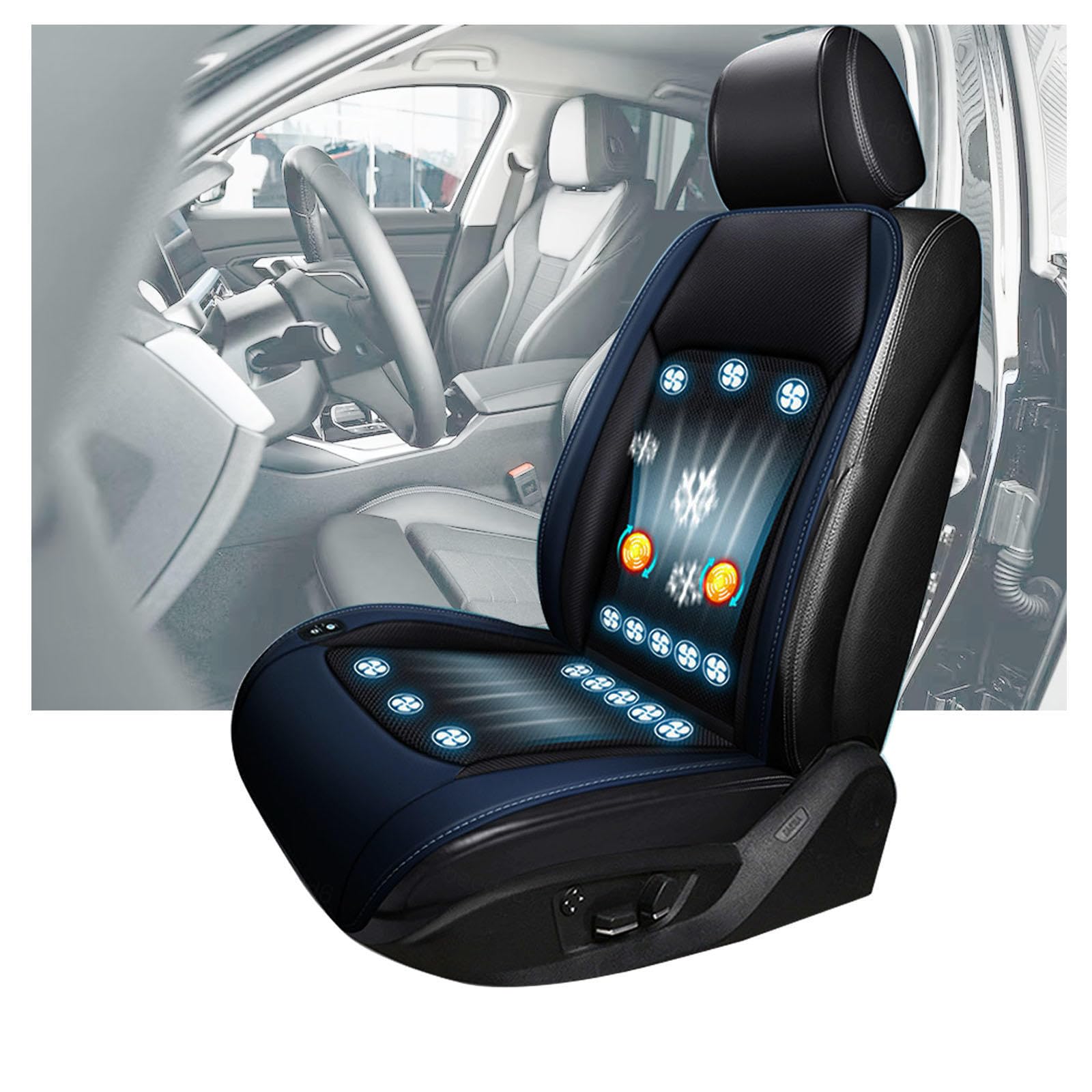 Fxiaobin Cooling Car Seat, mit 24 Ventilatoren 3 einstellbare Windgeschwindigkeiten Klima Sitzauflage Sitzbezüge Auto für Auto LKW SUV RV,Blue-24V Fxiaobin Cooling Car Seat, mit 24 Ventilatoren 3 einstellbare Windgeschwindigkeiten Klima Sitzauflage Sitzbezüge Auto für Auto LKW SUV RV,Blue-24V von Fxiaobin