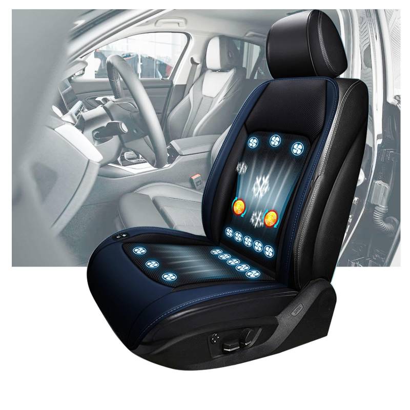 Fxiaobin Cooling Car Seat, mit 24 Ventilatoren 3 einstellbare Windgeschwindigkeiten Klima Sitzauflage Sitzbezüge Auto für Auto LKW SUV RV,Blue-24V von Fxiaobin