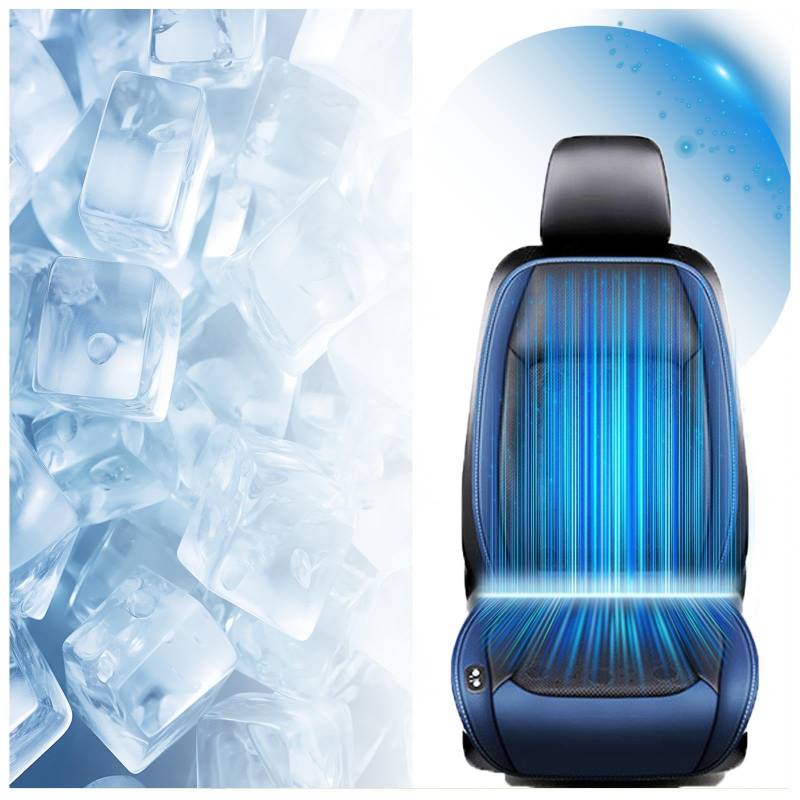 Fxiaobin Cooling Car Seat Cover, mit 24 Ventilatoren 3 einstellbare Windgeschwindigkeiten Sitzauflage Auto Gegen Schwitzen Cooling Car Seat für Auto LKW SUV RV,Blue-12V von Fxiaobin