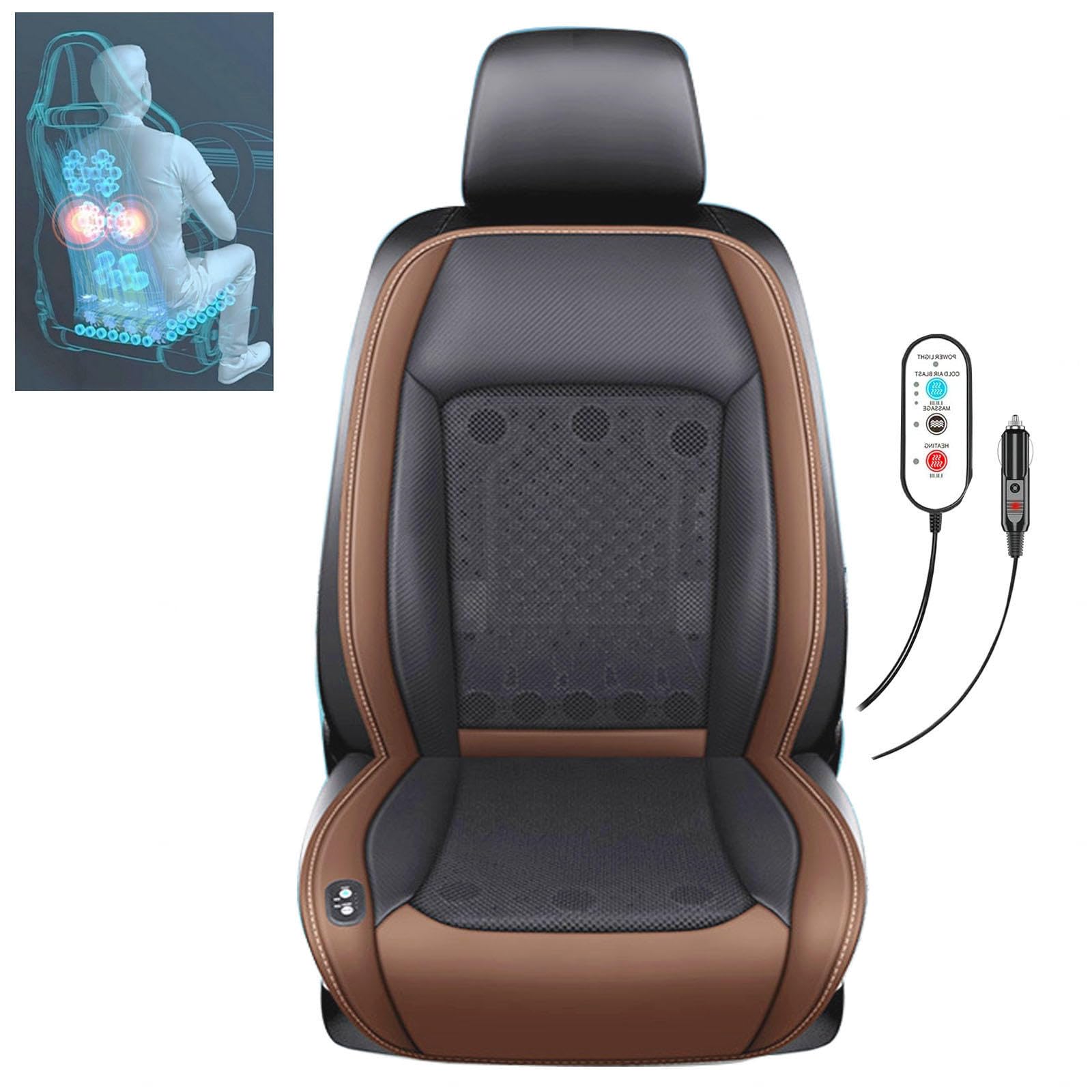 Fxiaobin Kühlende Sitzauflage Auto, mit 24 Ventilatoren 3 einstellbare Windgeschwindigkeiten Cooling Car Seat Cover Autositzauflage für Auto LKW SUV RV,Brown-24V Fxiaobin Kühlende Sitzauflage Auto, mit 24 Ventilatoren 3 einstellbare Windgeschwindigkeiten Cooling Car Seat Cover Autositzauflage für Auto LKW SUV RV,Brown-24V von Fxiaobin