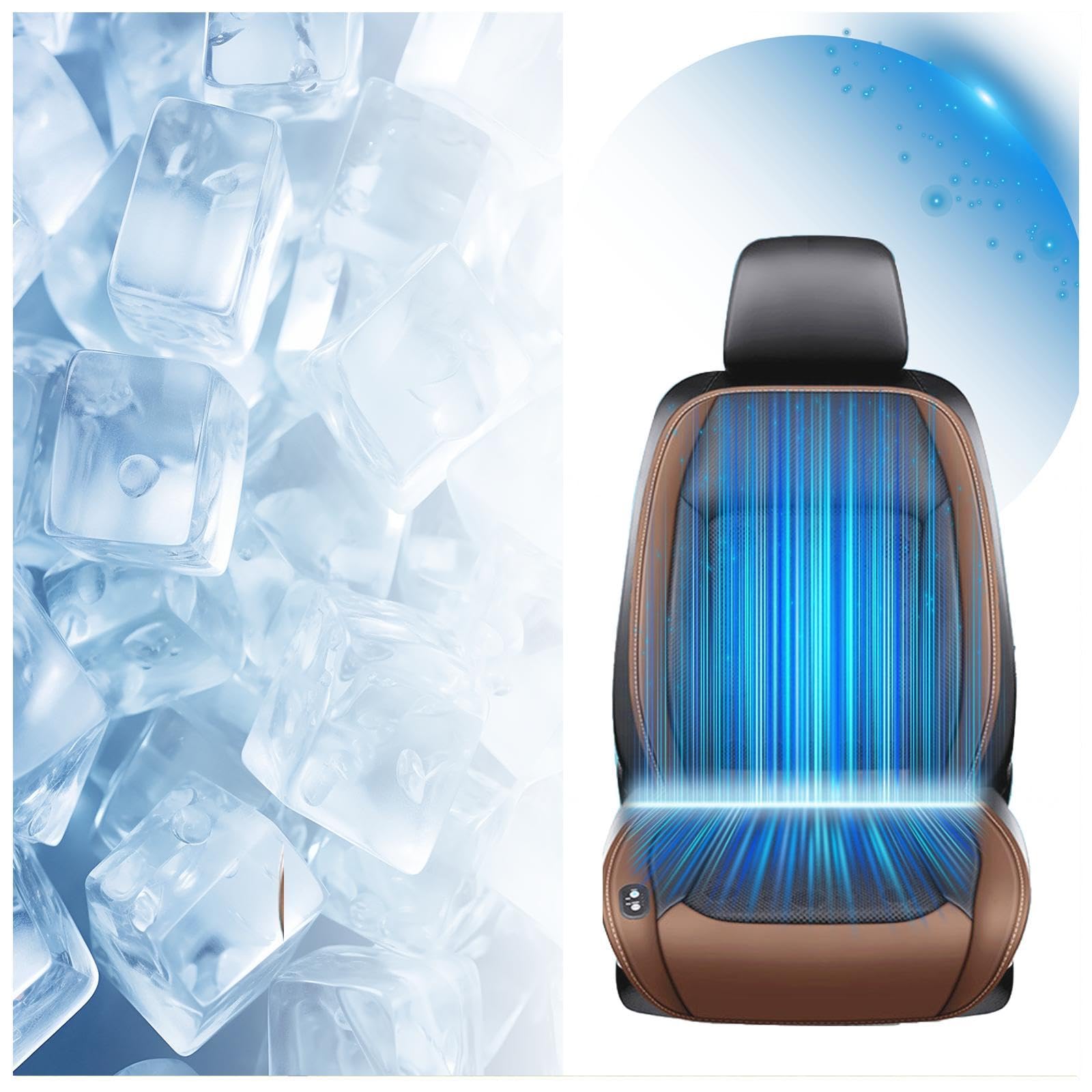 Fxiaobin Sitzbelüftung Auto, mit 24 Ventilatoren 3 einstellbare Windgeschwindigkeiten Cooling Car Seat Cover Autositzauflage für Auto LKW SUV RV,Brown-12V Fxiaobin Sitzbelüftung Auto, mit 24 Ventilatoren 3 einstellbare Windgeschwindigkeiten Cooling Car Seat Cover Autositzauflage für Auto LKW SUV RV,Brown-12V von Fxiaobin
