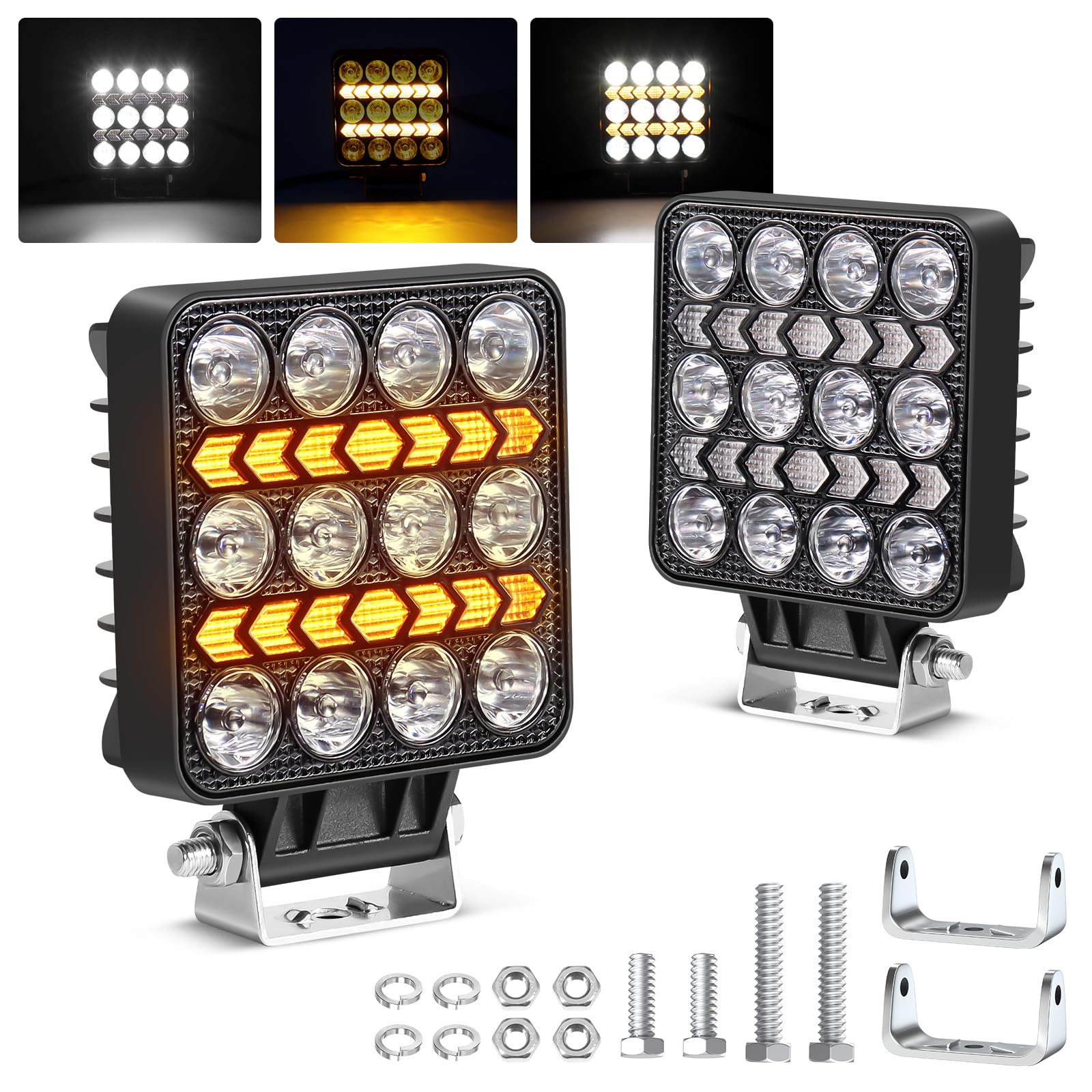 Fxlpower 2 Stück 17W LED Spot Arbeitsscheinwerfer mit Orange/Weiß Positionslicht 9-30V, IP67 Offroad led Scheinwerfer für Auto, LKW, Traktor, 4x4, ATV, Boot, Motorräder Fxlpower 2 Stück 17W LED Spot Arbeitsscheinwerfer mit Orange/Weiß Positionslicht 9-30V, IP67 Offroad led Scheinwerfer für Auto, LKW, Traktor, 4x4, ATV, Boot, Motorräder von Fxlpower