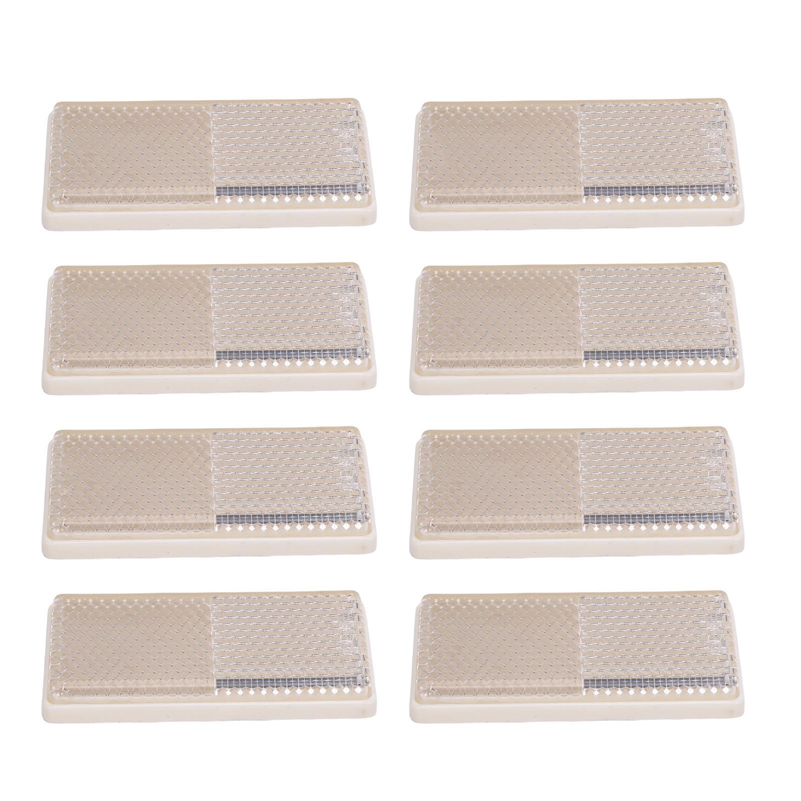 8pcs Reflektierende Rechteckige Aufkleber Hoher Sichtkleber Sicherheitsstreifen für Anhänger -LKW -Boot Lorry (WHITE) von Fydun