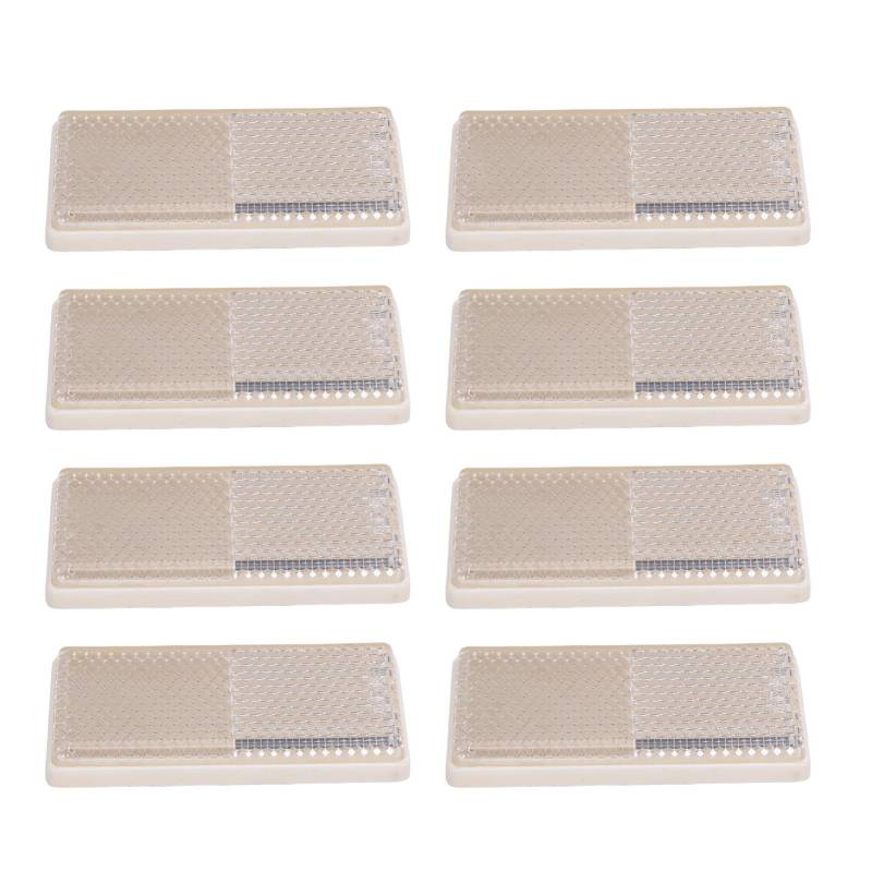 8pcs Reflektierende Rechteckige Aufkleber Hoher Sichtkleber Sicherheitsstreifen für Anhänger -LKW -Boot Lorry (WHITE) von Fydun