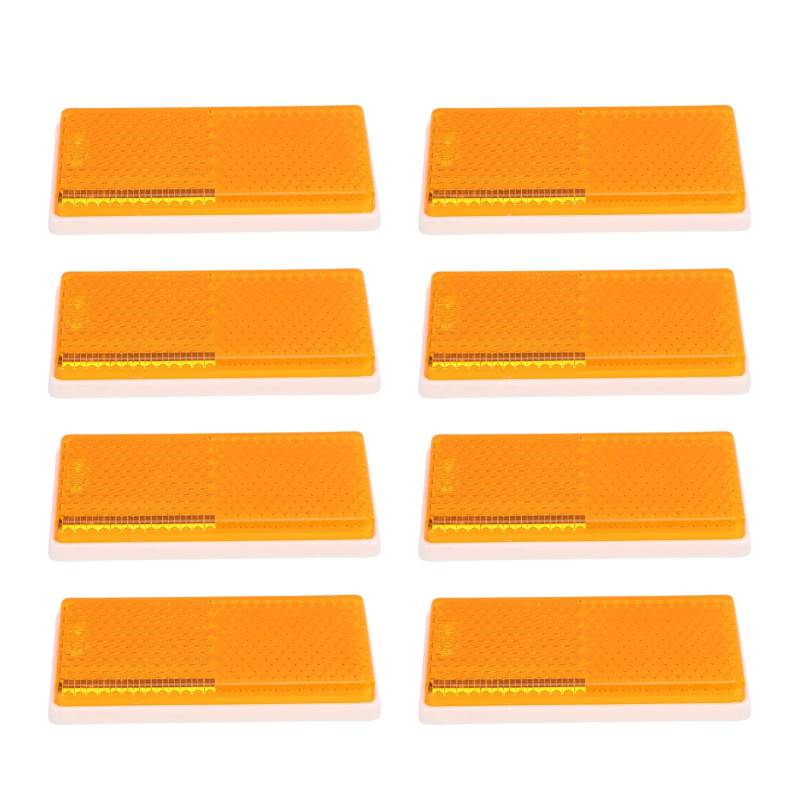 8pcs Reflektierende Rechteckige Aufkleber Hoher Sichtkleber Sicherheitsstreifen für Anhänger -LKW -Boot Lorry (YELLOW) von Fydun