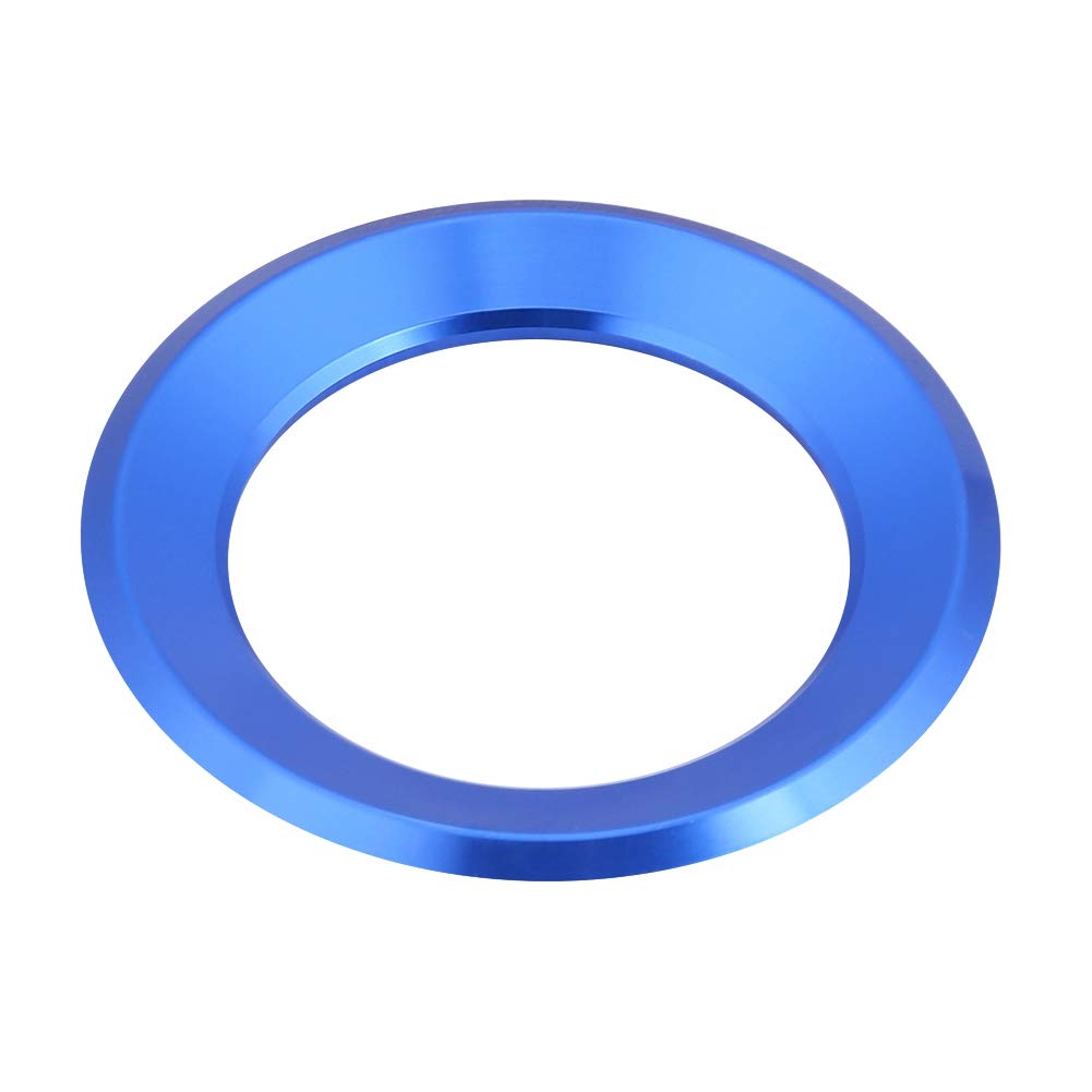 Auto Lenkrad Center Ring, Fydun Lenkrad Verkleidung Lenkrad Abdeckung Aluminium Chromlegierung Dekoration Rahmen Trim Auto Innendekoration für 6 7 B7(Blau) von Fydun