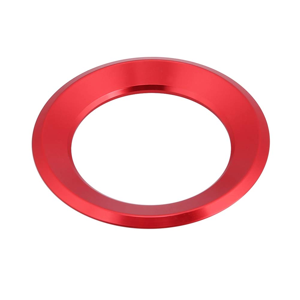 Auto Lenkrad Center Ring, Fydun Lenkrad Verkleidung Lenkrad Abdeckung Aluminium Chromlegierung Dekoration Rahmen Trim Auto Innendekoration für 6 7 B7(Rot) von Fydun